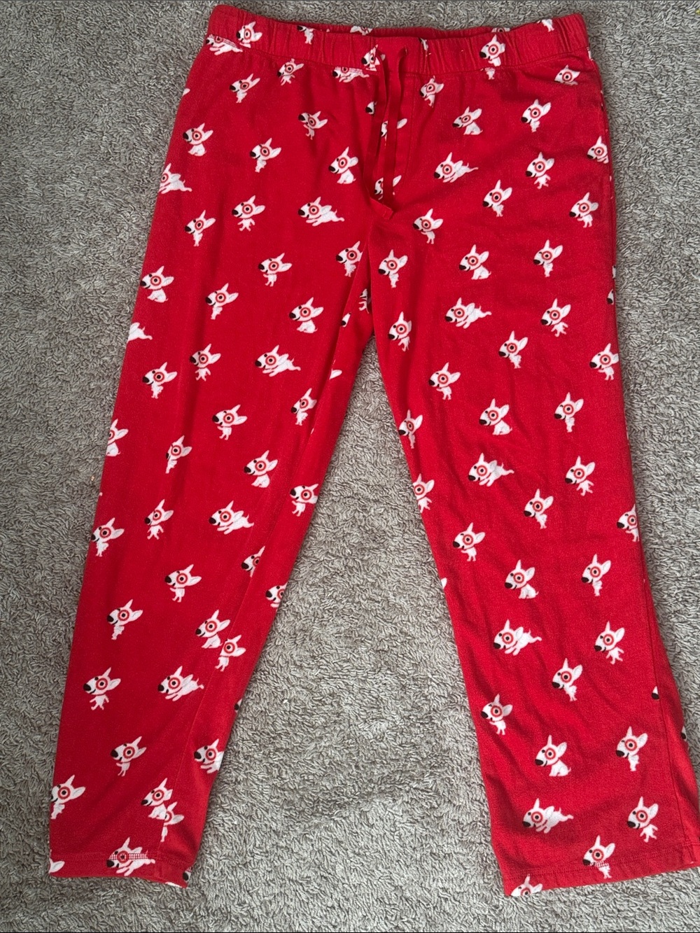 Target Bullseye Dog Mascot Red Fleece Holiday Lounge Pants